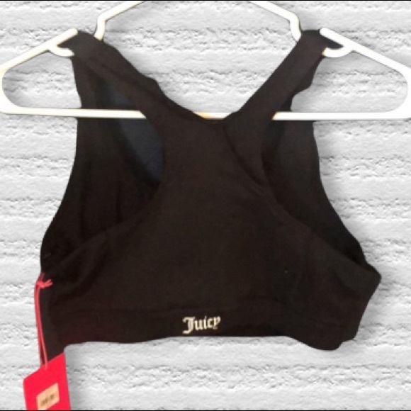JUICY COUTURE black sports bra/top size medium - Picture 2 of 6